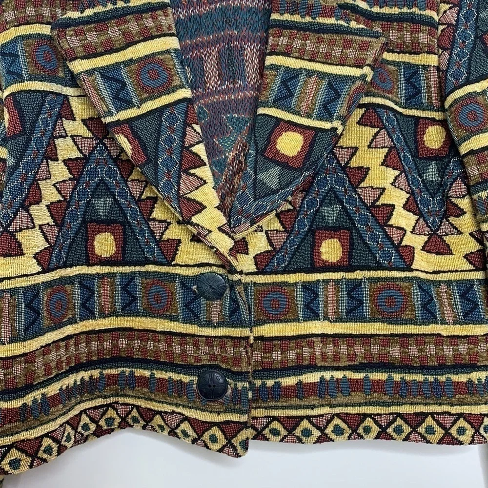 To Die For || 100% Cotton Vintage Cropped Woven Tapestry Southwestern Jacket S